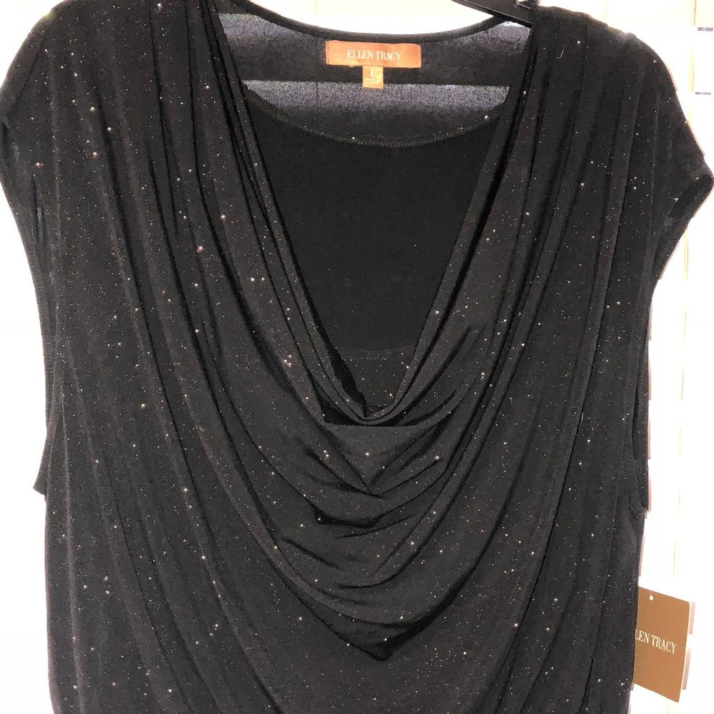 Ellen Tracy Black Dress Large NWT
